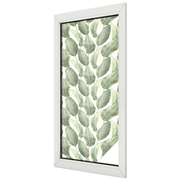 Patterned window film stained glass Green leaves