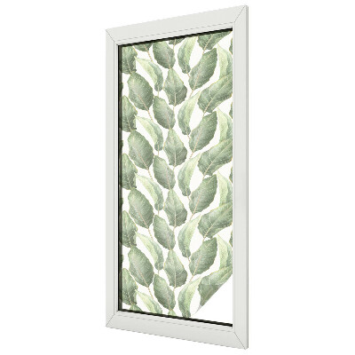 Patterned window film stained glass Green leaves