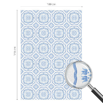 Frosted window film with stained glass pattern Floral ornaments