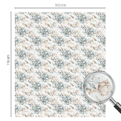 Frosted window film with stained glass pattern Floral elegance