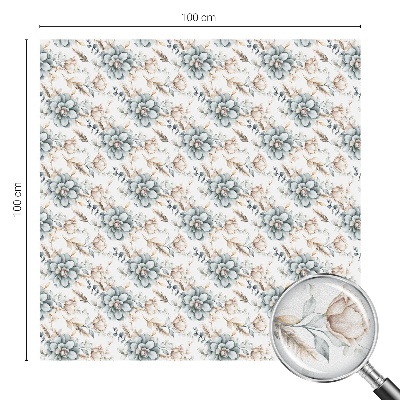 Frosted window film with stained glass pattern Floral elegance