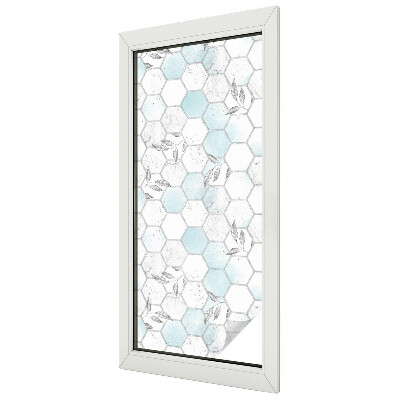 Decorative window film stained glass design Leaf tiles