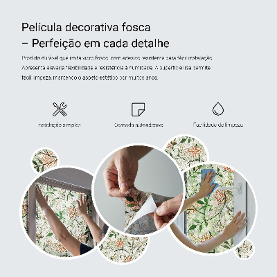 Coloured glass film for windows Floral patterns