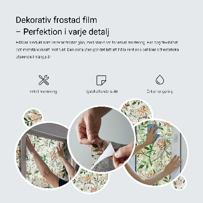 Coloured glass film for windows Floral patterns