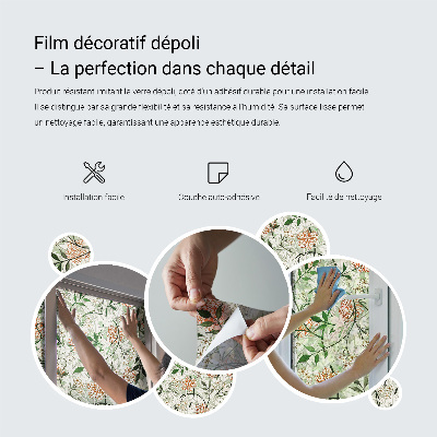 Coloured glass film for windows Floral ornaments