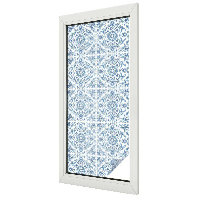 Privacy window film stained glass effect Floral ornament