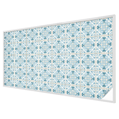 Frosted window film with stained glass pattern Floral tiles