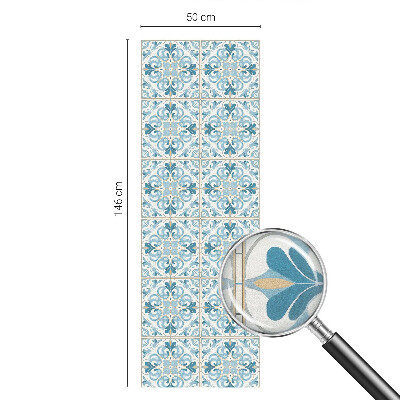 Frosted window film with stained glass pattern Floral tiles