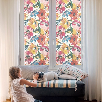 Frosted window film with stained glass pattern Flower explosion