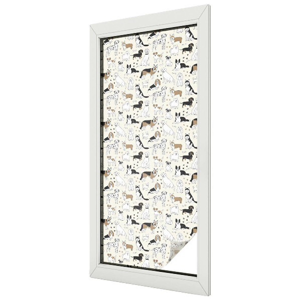 Patterned window film stained glass Dog patterns