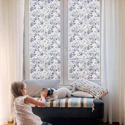 Privacy window film stained glass effect Floral symmetry