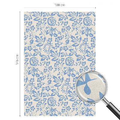 Frosted window film with stained glass pattern Flowers leaves