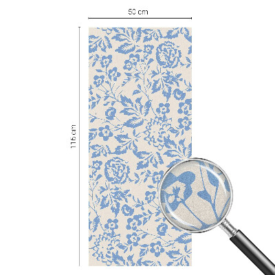 Frosted window film with stained glass pattern Flowers leaves