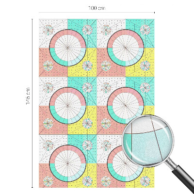 Coloured glass film for windows Geometric circles