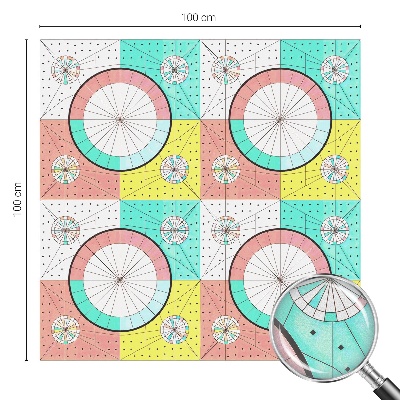 Coloured glass film for windows Geometric circles