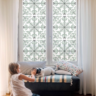 Decorative window film stained glass design Plant pattern