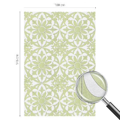 Frosted window film with stained glass pattern Green ornament