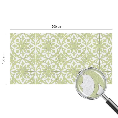 Frosted window film with stained glass pattern Green ornament