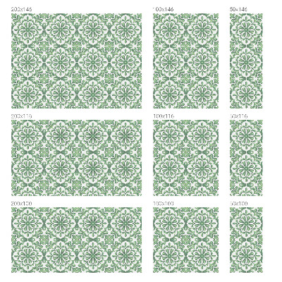 Frosted window film with stained glass pattern Green leaves