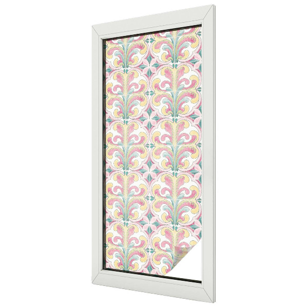 Coloured glass film for windows Floral symmetry