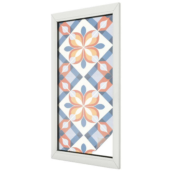 Frosted window film with stained glass pattern Colorful symmetry
