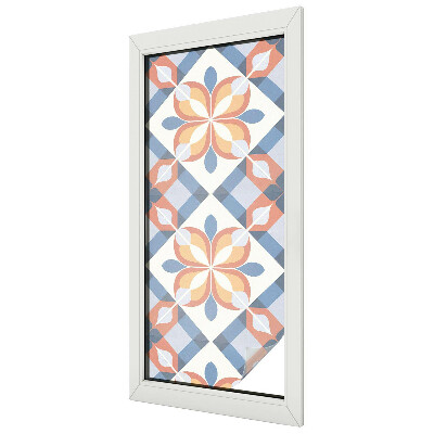 Frosted window film with stained glass pattern Colorful symmetry