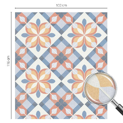 Frosted window film with stained glass pattern Colorful symmetry