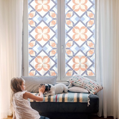 Decorative window film stained glass design Floral pattern