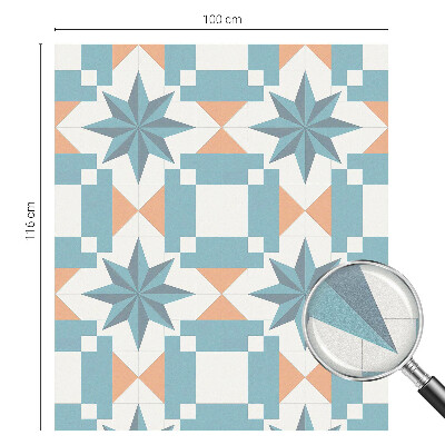 Frosted window film with stained glass pattern Blue stars