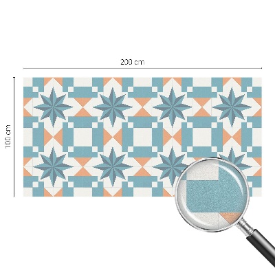 Frosted window film with stained glass pattern Blue stars