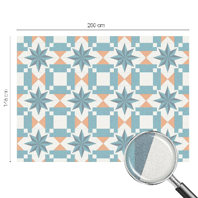 Frosted window film with stained glass pattern Blue stars