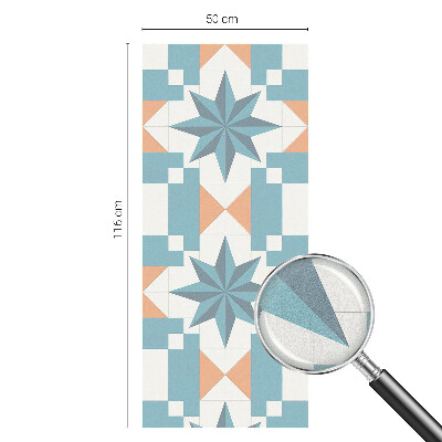 Frosted window film with stained glass pattern Blue stars