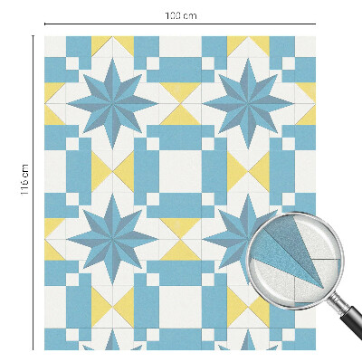 Coloured glass film for windows Blue stars