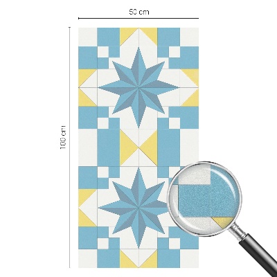 Coloured glass film for windows Blue stars