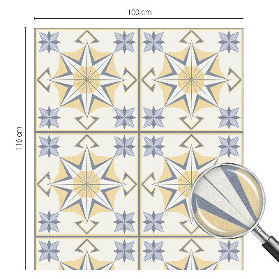 Frosted window film with stained glass pattern Geometric stars