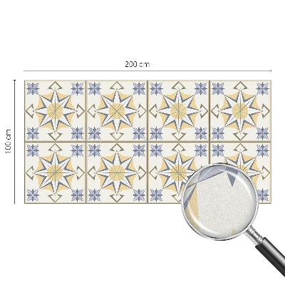 Frosted window film with stained glass pattern Geometric stars