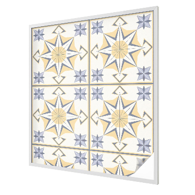 Frosted window film with stained glass pattern Geometric stars