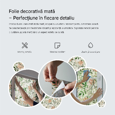 Coloured glass film for windows Floral ornaments