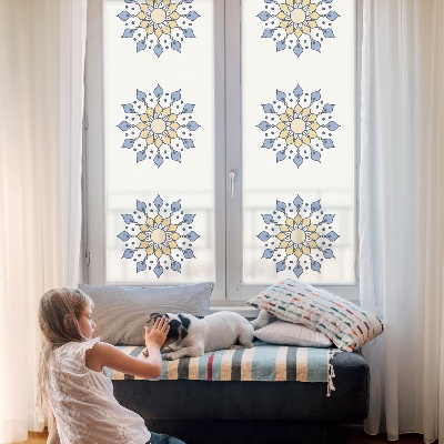 Frosted window film with stained glass pattern Decorative mandala
