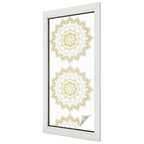 Decorative window film stained glass design Floral mandala