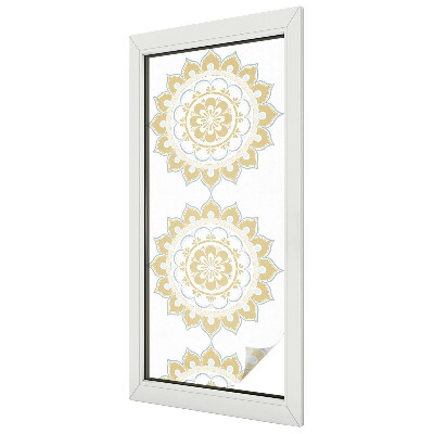Decorative window film stained glass design Floral mandala