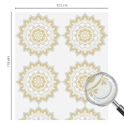 Decorative window film stained glass design Floral mandala