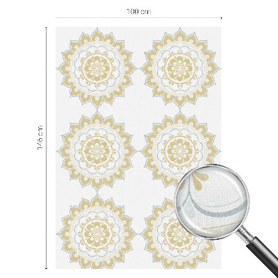 Decorative window film stained glass design Floral mandala