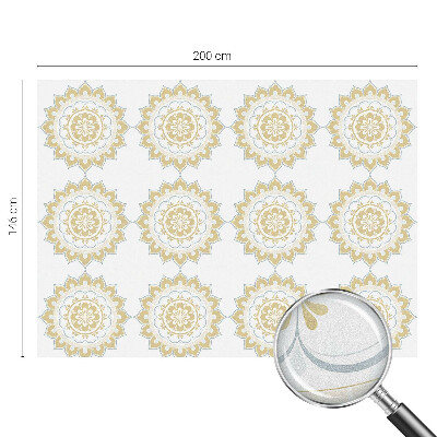 Decorative window film stained glass design Floral mandala