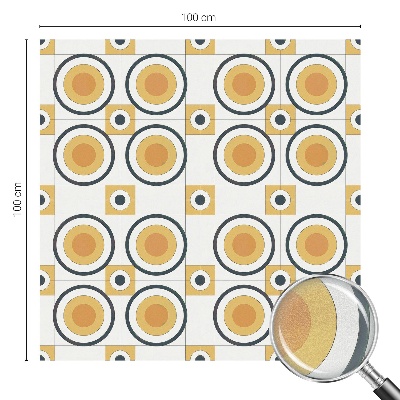 Coloured glass film for windows Retro circles