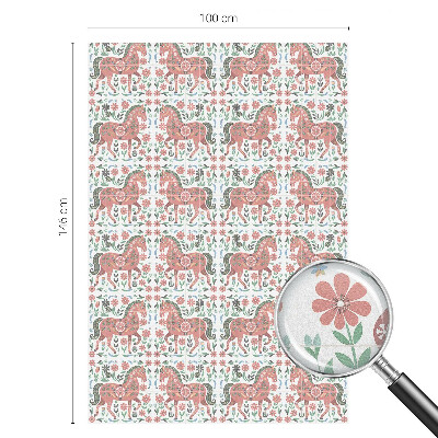 Coloured glass film for windows Colorful horses