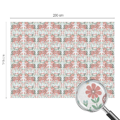 Coloured glass film for windows Colorful horses