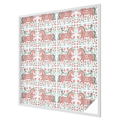 Coloured glass film for windows Colorful horses