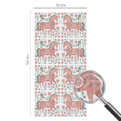 Coloured glass film for windows Colorful horses