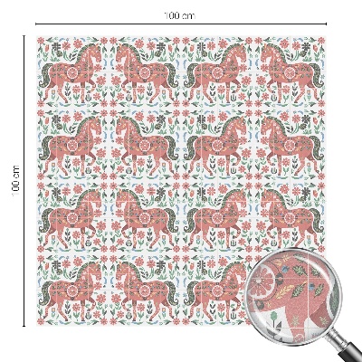 Coloured glass film for windows Colorful horses